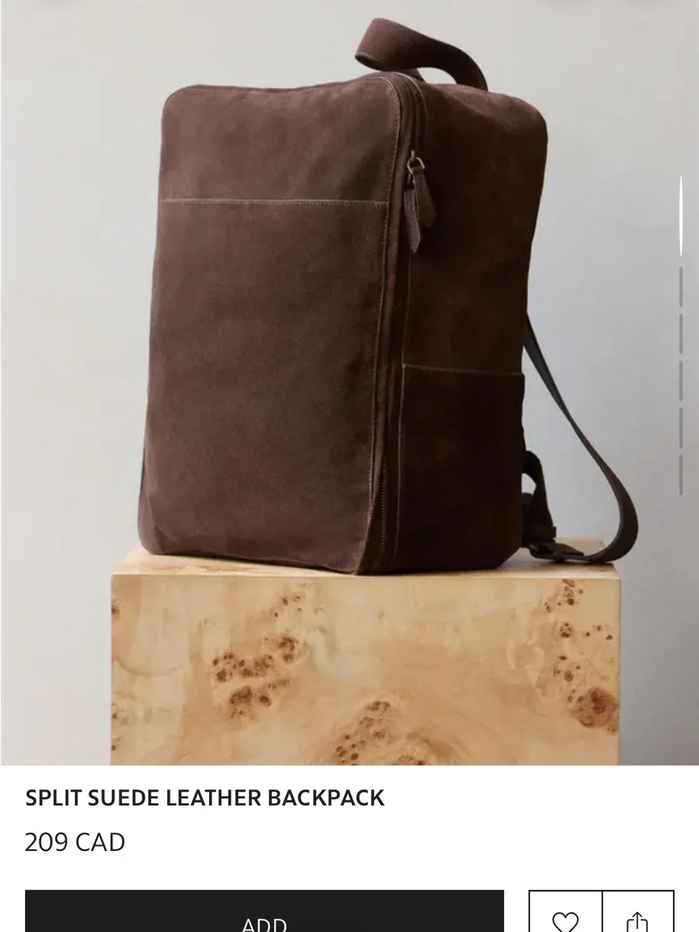 Zara Home SPLIT SUEDE LEATHER BACKPACK